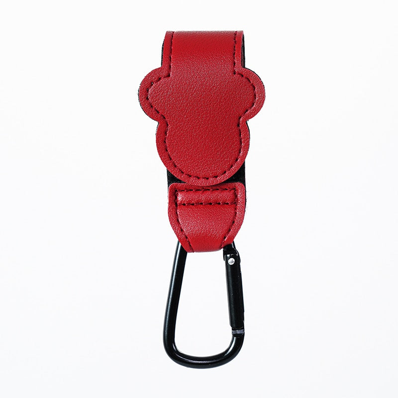 1pcs PU Leather Baby Bag Stroller Hook Rotatable Cart Organizer Pram Hook Pram Rotate 360 Degree Stroller Accessories