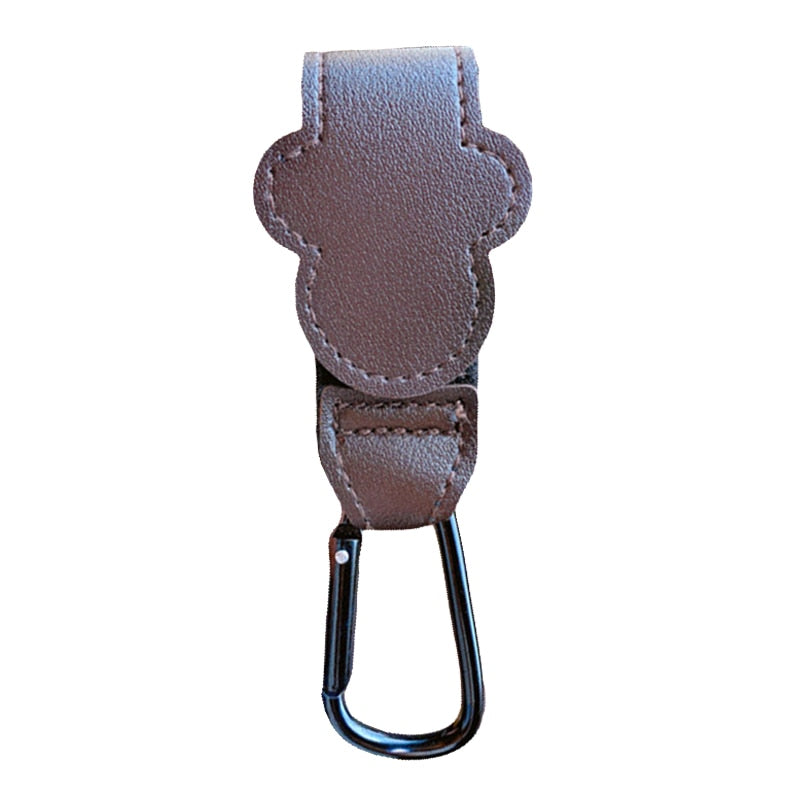 1pcs PU Leather Baby Bag Stroller Hook Rotatable Cart Organizer Pram Hook Pram Rotate 360 Degree Stroller Accessories