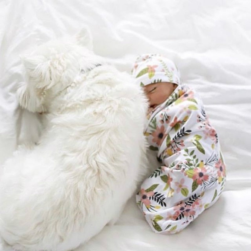 Baby Swaddle Blanket +Cap Newborn Cocoon Wrap Cotton Sack Bedding Swaddling Bag