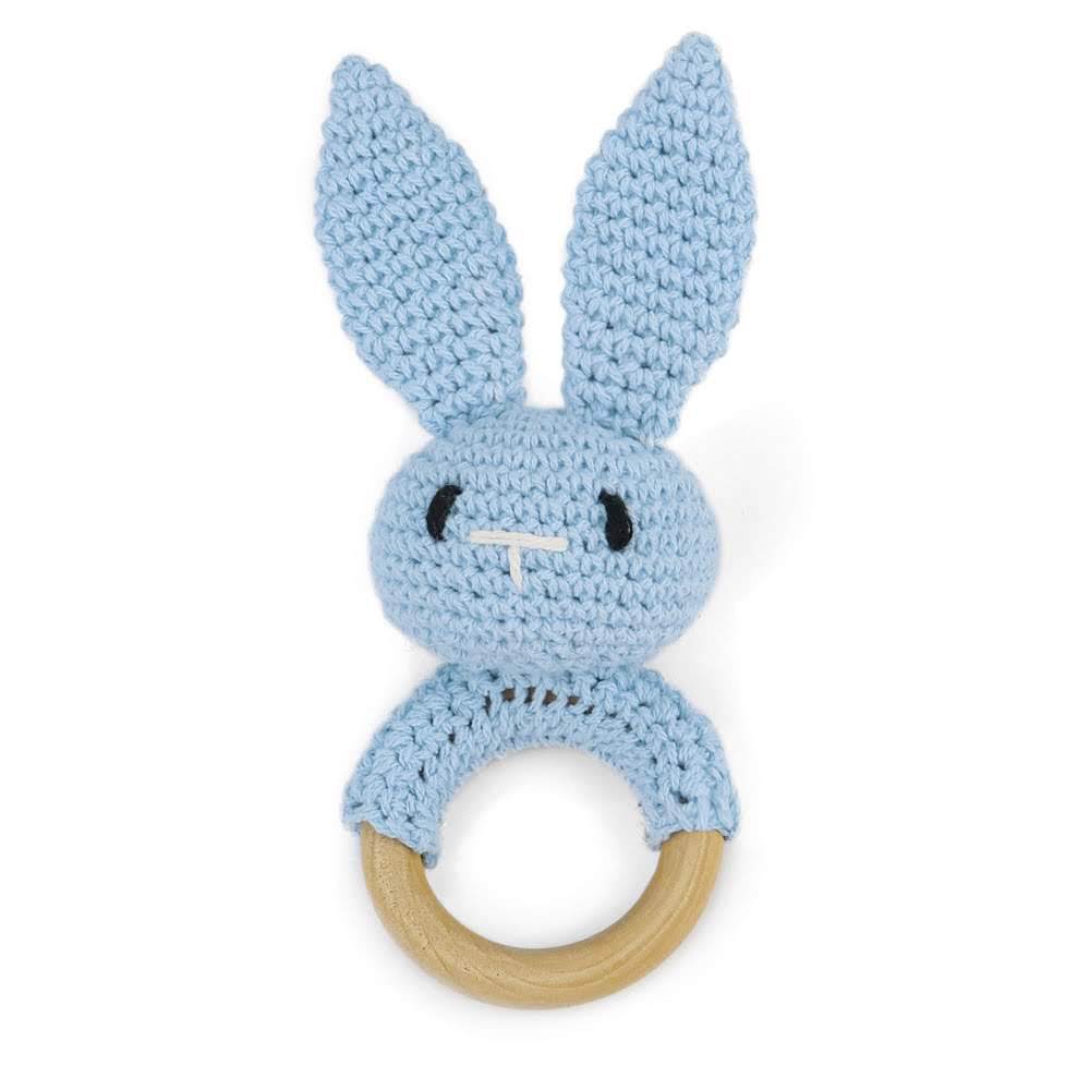 Newborn Baby Rattles Cute Cartoon Animal Rabbit Grab Ability Training Toys Infant Bell Toy Original Wood Crochet Hook Knitted