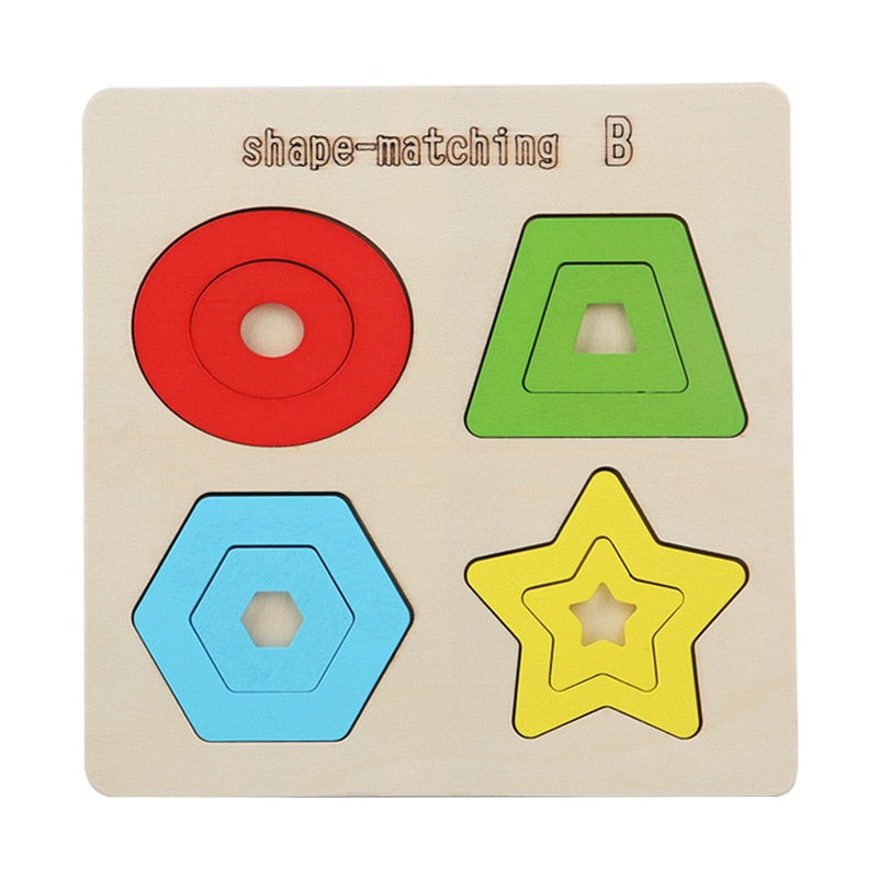 Montessori Wooden Toys for Babies 1 2 3 Years Boy Girl Gift Baby Development Games Wood Puzzle for Kids Educational Learning Toy